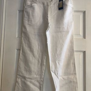 100% white linen pants
